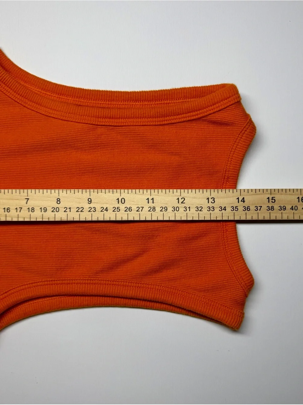 ZARA Orange Ribbed Racerback Cropped Tank Top Small - Picture 3 of 4